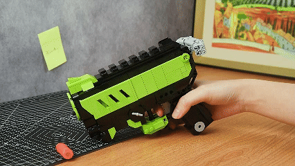 bloxday building block gun blaster set shootable toy gun green phantom load shoot play foam soft bullet