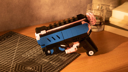 bloxday building block gun blaster set neon tide shootable toy gun in sunset