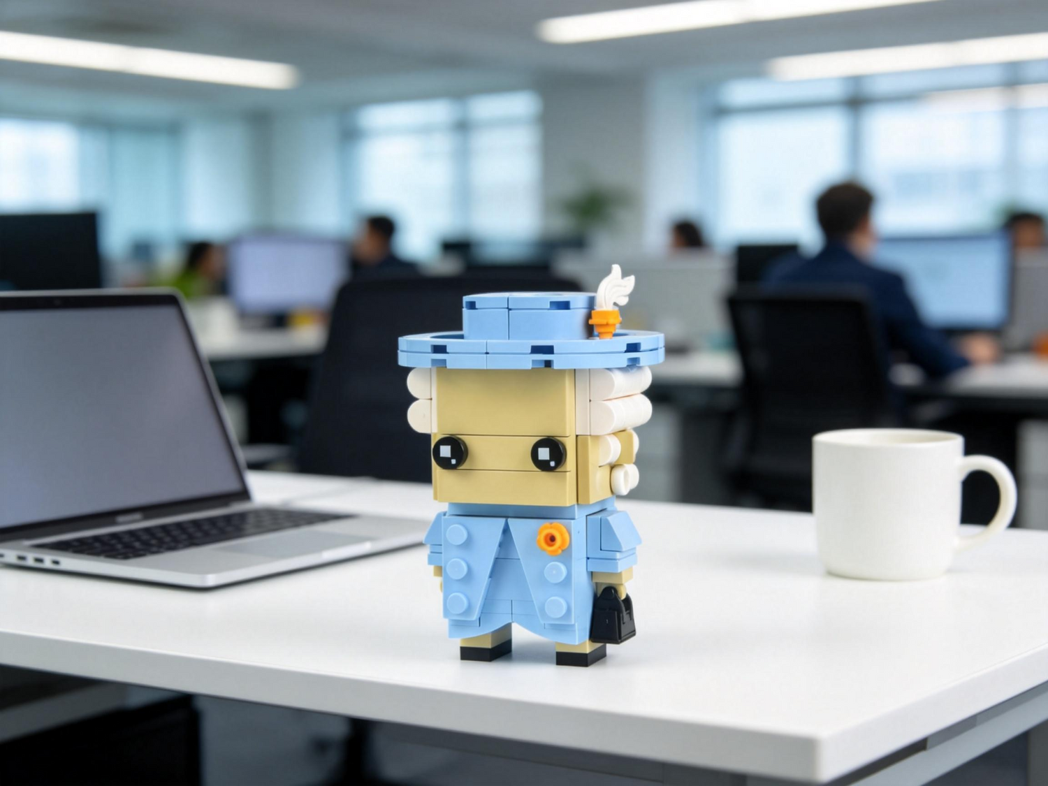 Bloxday Queen of Blocks on a office desk