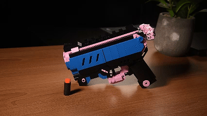 Bloxday Block Blaster | Aesthetic Retro Cyberpunk Mechanical Loading Brick Gun Model | Shootable Building Toy Set | Neon Tide