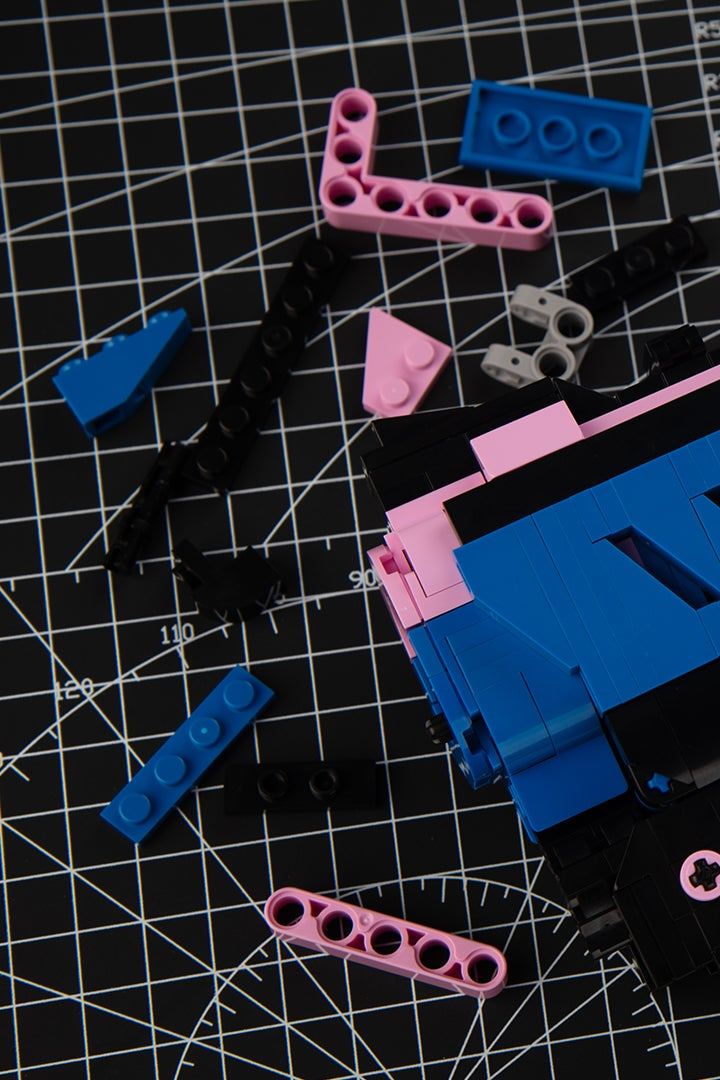bloxday building block gun blaster set shootable toy gun neon tide