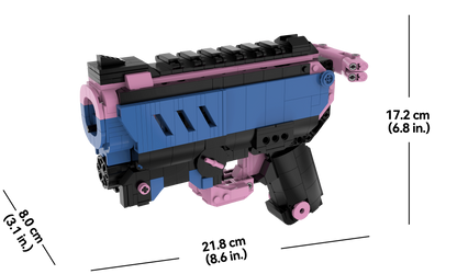 bloxday building block gun blaster neon tide shootable toy gun dimensions blue pink black