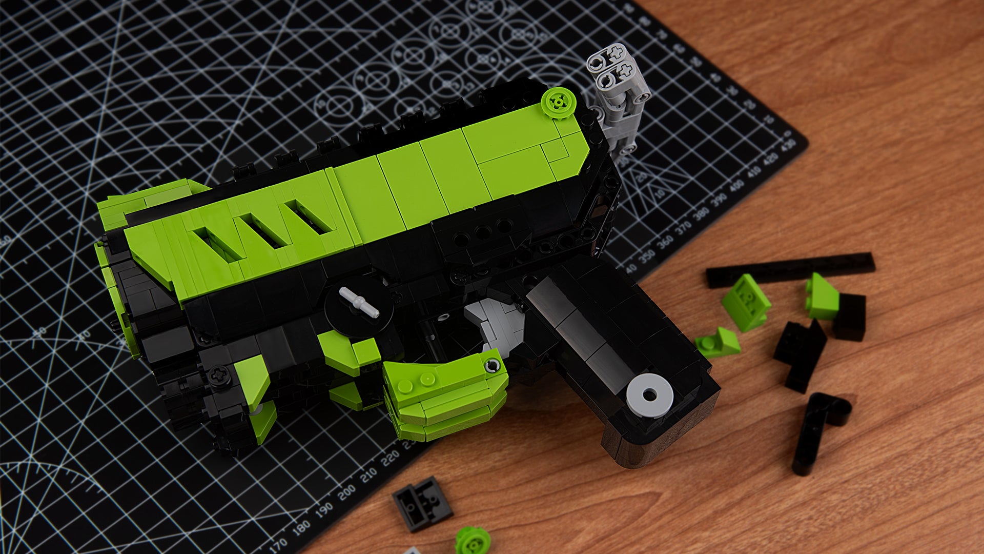 bloxday building block gun blaster shootable toy gun green phantom