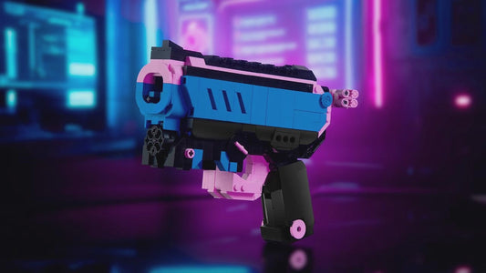Bloxday Block Blaster - Shootable Building Toy Set - Neon Tide